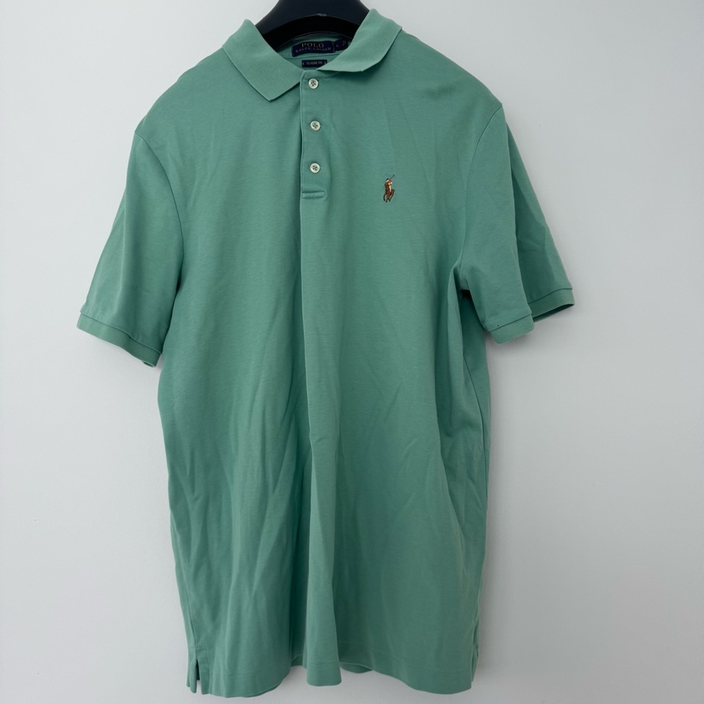 Polo by Ralph Lauren Mint Green Polo Shirt 100% Cotton Size L